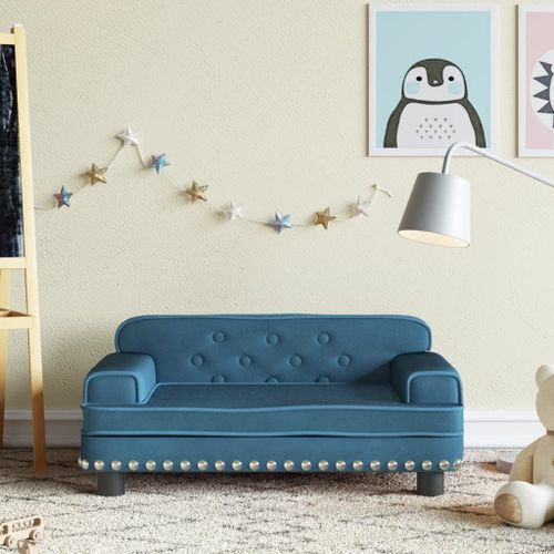Vidaxl Canapé Pour Enfants Bleu 70x45x30 Cm Velours