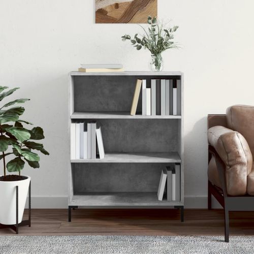 Vidaxl Bibliothèque Gris Béton 69,5x32,5x90 Cm Bois D'ingénierie