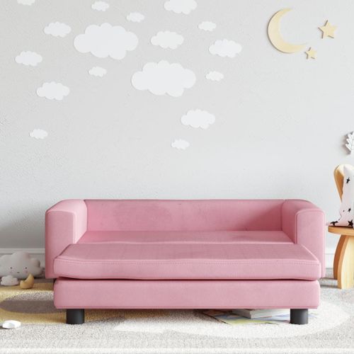 Vidaxl Canapé Avec Repose-Pied Pour Enfants Rose 100x50x30 Cm Velours