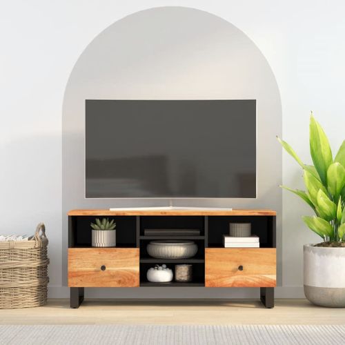 Vidaxl Meuble Tv 100x33x46 Cm Bois D'acacia Solide Et D'ingénierie