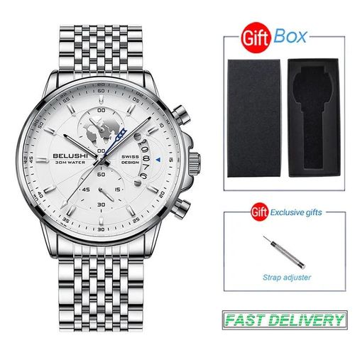 Sw Et Boîte - Ashion ¿ Montre-Bracelet Uartz, Étanche, Rand, Lumineuse, Décontractée, Piège En Cuir