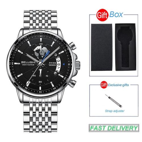 Sb Et Boîte - Ashion ¿ Montre-Bracelet Uartz, Étanche, Rand, Lumineuse, Décontractée, Piège En Cuir