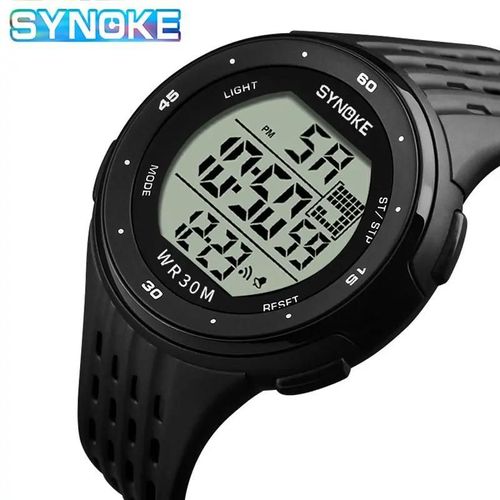 Noir - Synoke Homme Montre Numérique Affichage Led Montre-Bracelet Étanche Pour Homme Chronographe Calendrier Alarme Semaine Montres De Sport Relogio Masculino