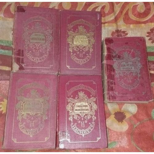 La Soeur De Gribouille + Quel Amour D'enfant + Le Bon Petit Diable + Les Compagnons Du Monomotapa + Clan Des Sept Hachette Brodard Et Taupin 1955-1956 - 5 Ouvrages Librairie Couverture En Cuir Rouge