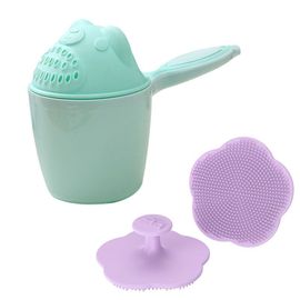 Peigne De Bain En Silicone Pour Bébé,2 Pièces/Lot,Mignon,Dessin,Brosse À Shampoing,Douche,Tête De Brosse,Lavage Des Cheveux,Ensemble D'outils De Bain Pour Enfants - Type Mint Bear Purple