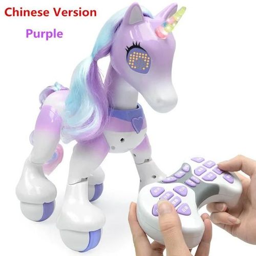 violet chinois - Jouet électrique intelligent avec télécommande, modèle de cheval, licorne RC, Jogging intelligent, chansons pour enfants, histoire de danse