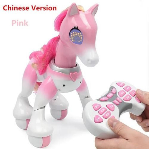 Chinois rose - Jouet électrique intelligent avec télécommande, modèle de cheval, licorne RC, Jogging intelligent, chansons pour enfants, histoire de danse