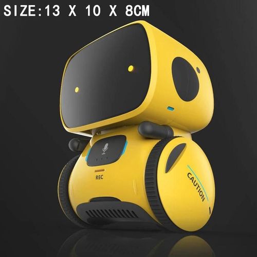 Anglais jaune - Robot à télécommande vocale pour enfants, garçons de 2 à 4 ans, filles, jouet électrique Rc, tactile, danse, musique légère, cadeau