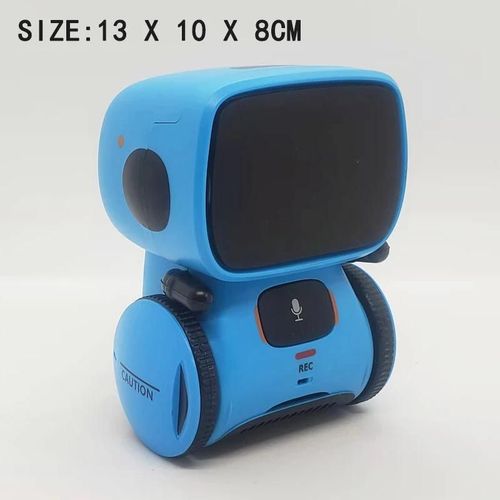 Anglais bleu - Robot à télécommande vocale pour enfants, garçons de 2 à 4 ans, filles, jouet électrique Rc, tactile, danse, musique légère, cadeau