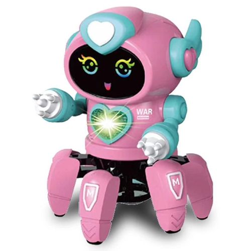 Six Griffe Rose - Robot de danse électrique pour enfants, jouet Rock Light, musique, éducation précoce, marche, jouets pour garçons et filles
