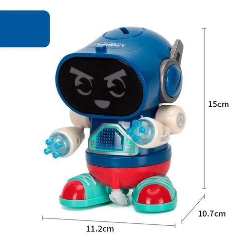 Roue de marche Bleu - Robot de danse électrique pour enfants, jouet Rock Light, musique, éducation précoce, marche, jouets pour garçons et filles