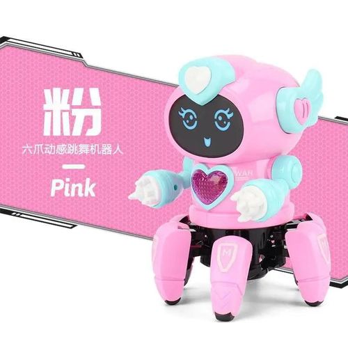 Rose - Robot de danse humanoïde électronique Intelligent pour enfants, jouet B/O à Six griffes, marche mécanique, avec musique légère