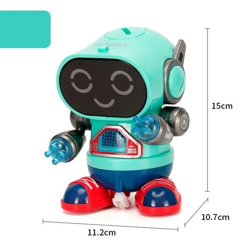 Roue de marche verte - Robot de danse électrique pour enfants, jouet Rock Light, musique, éducation précoce, marche, jouets pour garçons et filles