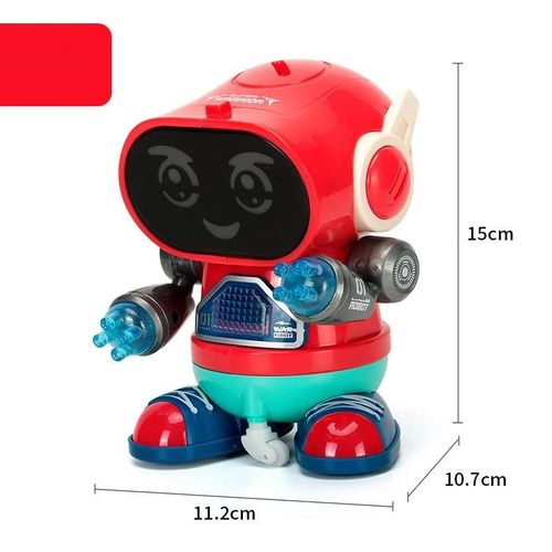 Roue marche rouge - Robot de danse électrique pour enfants, jouet Rock Light, musique, éducation précoce, marche, jouets pour garçons et filles