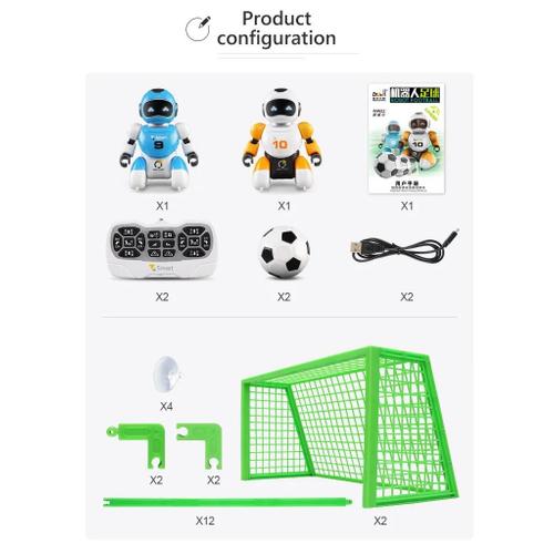 2 Pièces - Robot De Football Rc Intelligent, Télécommande De Combat Avec Musique, Jouets Éducatifs Électriques Pour Parents Et Enfants, Cadeaux Pour Enfants