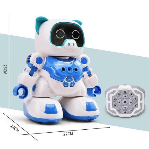 Cochon Bleu - Robot De Programmation Intelligent En Un Clic, Télécommande, Musique Dynamique, Compagnon Parent Enfant, Lumières Led, Jouet Rc Pour Enfants