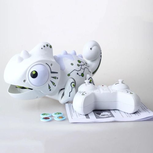 BLANC - Robot dinosaure radiocommandé 2.4chz, jouet caméléon avec lumière changeante, télécommande électronique modèle Intelligent, Kit de jouets