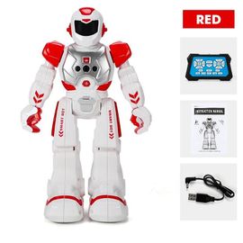 Rouge - Robot éducatif intelligent Programmable par intelligence artificielle pour enfant, capteur de gestes, chant, danse, jouet interactif, cadeau idéal pour garçon
