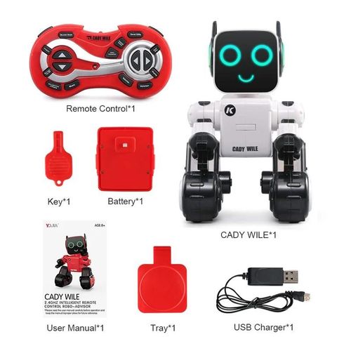 BLANC - Robot Intelligent innovant et créatif pour enfant, jouet pour garçon, petit Robot de marche, avec tirelire