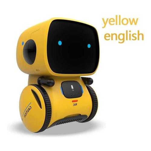 Jaune-Anglais - Robot Intelligent Pour Chien Rc, À Commande Vocale, Programmable, Cascadeur, Chanson, Chien, Jouet Électronique Interactif Pour Animaux De Compagnie, Pour Garçons Et Filles