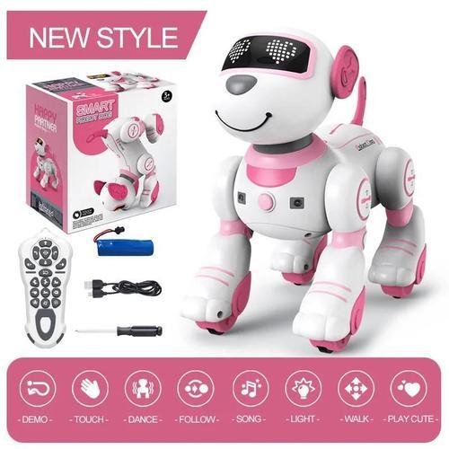 Robot Dog-Anglais - Robot Cascadeur Intelligent Pour Animaux Domestiques, Chien Électronique, Commande Vocale, Musique Programmable, Chanson, Jouet Pour Enfants, Cadeaux