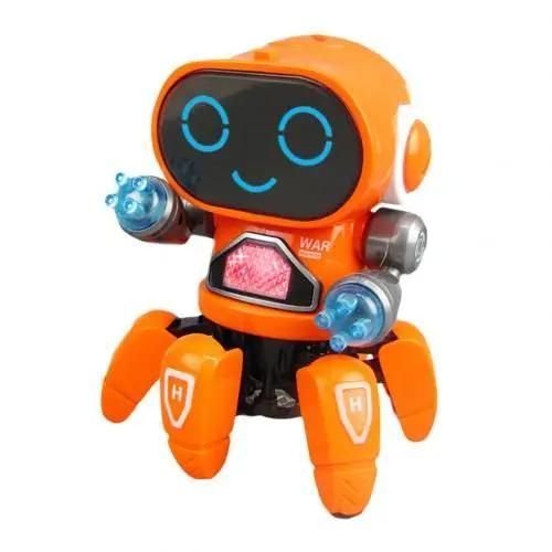 Orange - Kids Dance Robots Music Toys LED 6 Claws Robot Birthday Gift Toys For Children Early Education Baby Toy Boys Girls