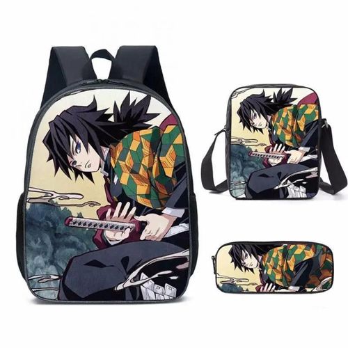 05 3 pièces - Sac'école à crayons pour garçons et filles, Cosplay Kimetsu No Yaiba Kamado Tanjirou Nezuko