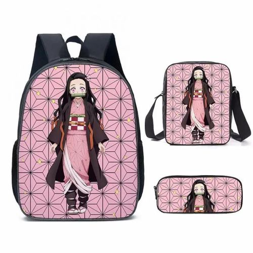 13 3 pièces - Sac'école à crayons pour garçons et filles, Cosplay Kimetsu No Yaiba Kamado Tanjirou Nezuko