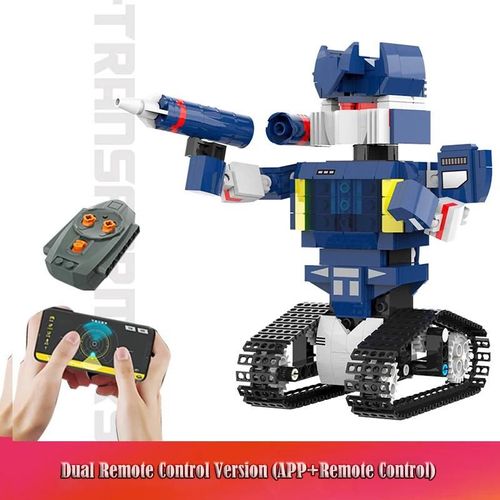 N°2437 - télécommande vocale électrique, Robot, bloc de construction assemblé, modèle de jouet, voiture, cadeau approprié