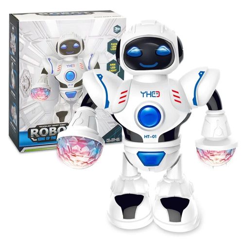BLANC - Robot dansant pour enfants, jouet éducatif Intelligent, avec lumière rotative, musique, chant électronique, cadeau'anniversaire