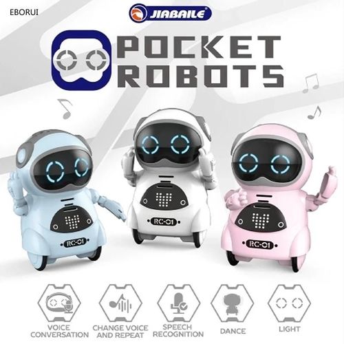 BLANC - Mini Robot de poche 939A pour enfants, avec Dialogue interactif, Conversation, reconnaissance vocale, enregistrement de Chat, cadeau de chant