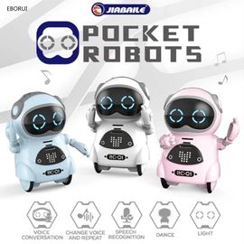 BLANC - Mini Robot de poche 939A pour enfants, avec Dialogue interactif, Conversation, reconnaissance vocale, enregistrement de Chat, cadeau de chant