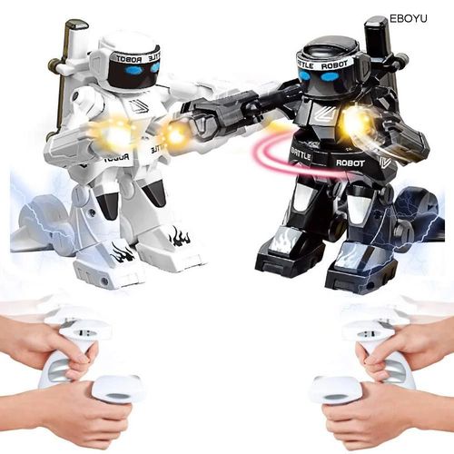 2 robots par paquet - Robot de combat radiocommandé 2.4G, Robot de combat Humanoid RC + deux Joysticks de contrôle, véritable expérience de combat de boxe, cadeau