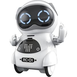 BLANC - Mini Robot de poche RC pour enfants, avec Conversation Interactive, reconnaissance vocale, enregistrement de Chat, chant et danse