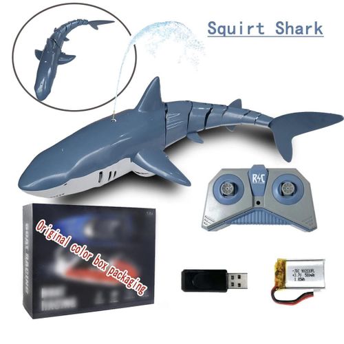 SquirtWater requin C2 - Robot Télécommandé En Forme De Baleine Ou De Requin, Jouet De Bain Pour Enfant, Animaux Marins, Poisson Électrique, Sous-marin