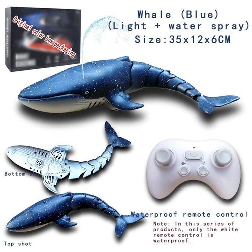 Baleine d'eau Squirt B2 - Robot Télécommandé En Forme De Baleine Ou De Requin, Jouet De Bain Pour Enfant, Animaux Marins, Poisson Électrique, Sous-marin