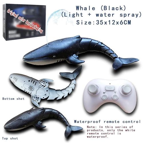 Baleine d'eau A2 - Robot Télécommandé En Forme De Baleine Ou De Requin, Jouet De Bain Pour Enfant, Animaux Marins, Poisson Électrique, Sous-marin