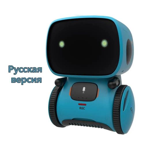 Bleu russe - Robot Intelligent, Version russe, anglaise et espagnole, à commande vocale et tactile, jouet interactif, éducatif, RC