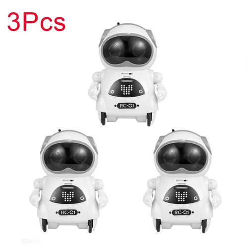 3 pièces Blanc - Mini Robot jouet de poche, 939A, Dialogue interactif, reconnaissance vocale, enregistrement, chant, danse, raconter une histoire pour enfant