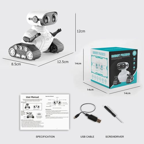 1 PCS - Robot télécommandé pour enfants, jouets, avec musique, danse, yeux, LED, fonction vocale, cadeaux de noël, Rechargeable