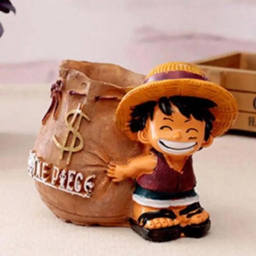 Bleu - Porte Stylo En Résine Luffy Pour Enfants, Dessin Animé One Piece, Porte Crayon De Bureau, Singe D Luffy, Figurine'action, Jouet Garçon, Fournitures De Bureau