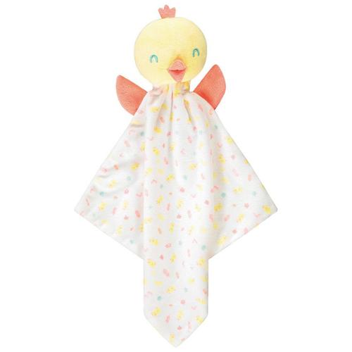 Doudou Poussin Oiseau Orchestra Blanc Jaune Corail Mouchoir Imprime Feuilles Bebes Poussins Soft Toy Baby Bird