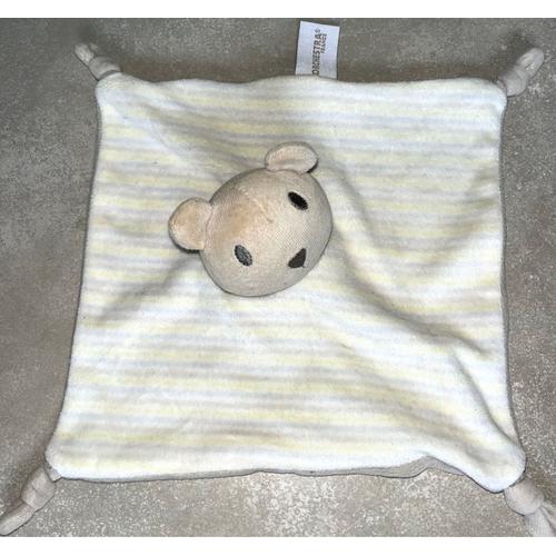 Doudou Ours Ourson Rayures Jouet Bébé Peluche Soft Toy Comforter Teddy Bear Baby 