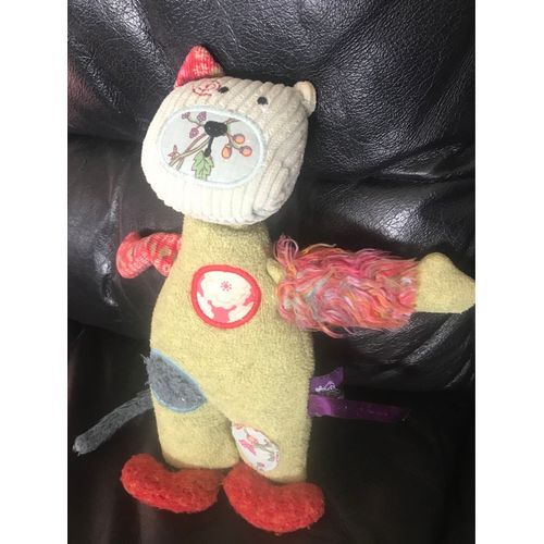 Doudou Chat Vert Les Jolis Pas Beaux Moulin Roty 26cm