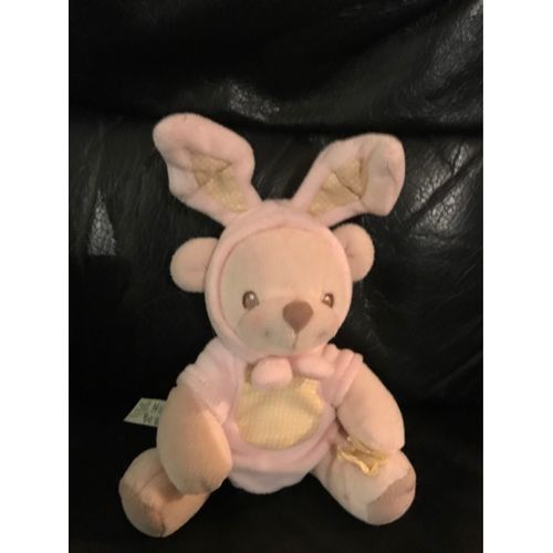 Doudou Nature Bearries Ours Déguisé En Lapin Rose Fisher Price 16cm