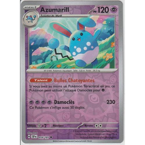 Carte Pokémon - Azumarill - 074/191 - Reverse - Ev8 Etincelles Déferlantes