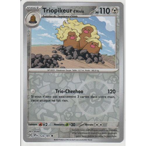 Carte Pokémon - Triopikeur D'alola - 123/191 - Reverse - Ev8 Etincelles Déferlantes