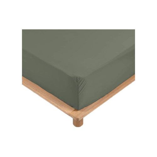 Drap Housse Percale - Bonnet 30 Cm - Plusieurs Tailles - Plusieurs Coloris - 160x200cm - Kaki |Homeflair