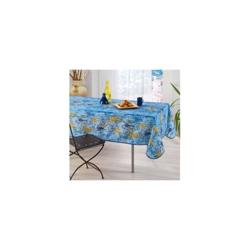 Nappe Provensale Rectangle Anti Tache Glycine Bleu 240cm |Homeflair