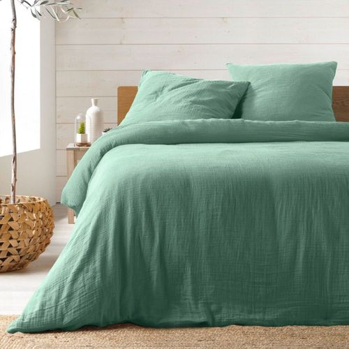 Parure De Lit En Gaze De Coton 240 X 220 Cm (Plusieurs Coloris) - Sauge | Homeflair